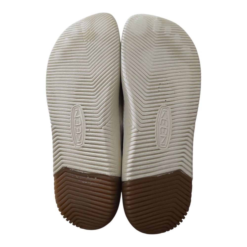 Keen KNX Knit Slip-on Sneakers Silver Birch Camo 9.5 White/Grey Sock Barefoot - Picture 8 of 9